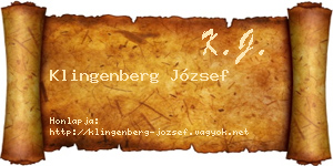 Klingenberg József névjegykártya